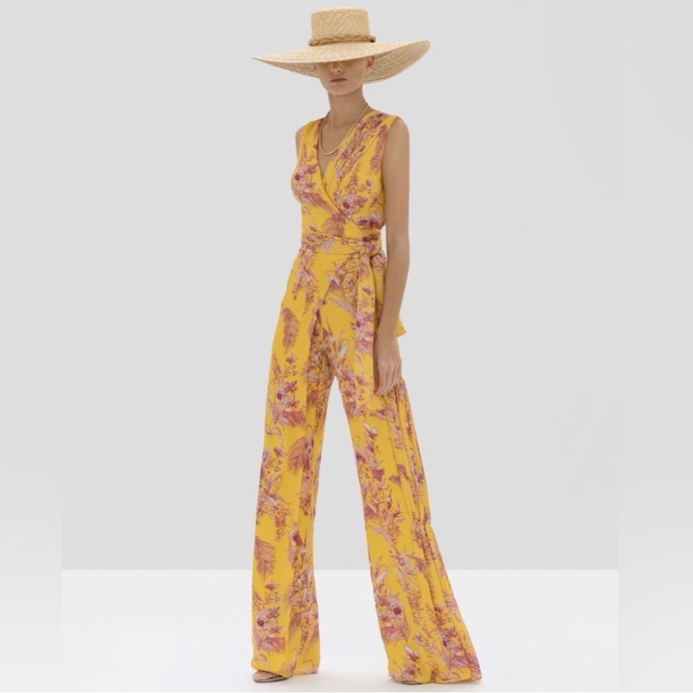 Alexis Tuscan Palm Kamiko Sleeveless Jumpsuit. Size XS NWT